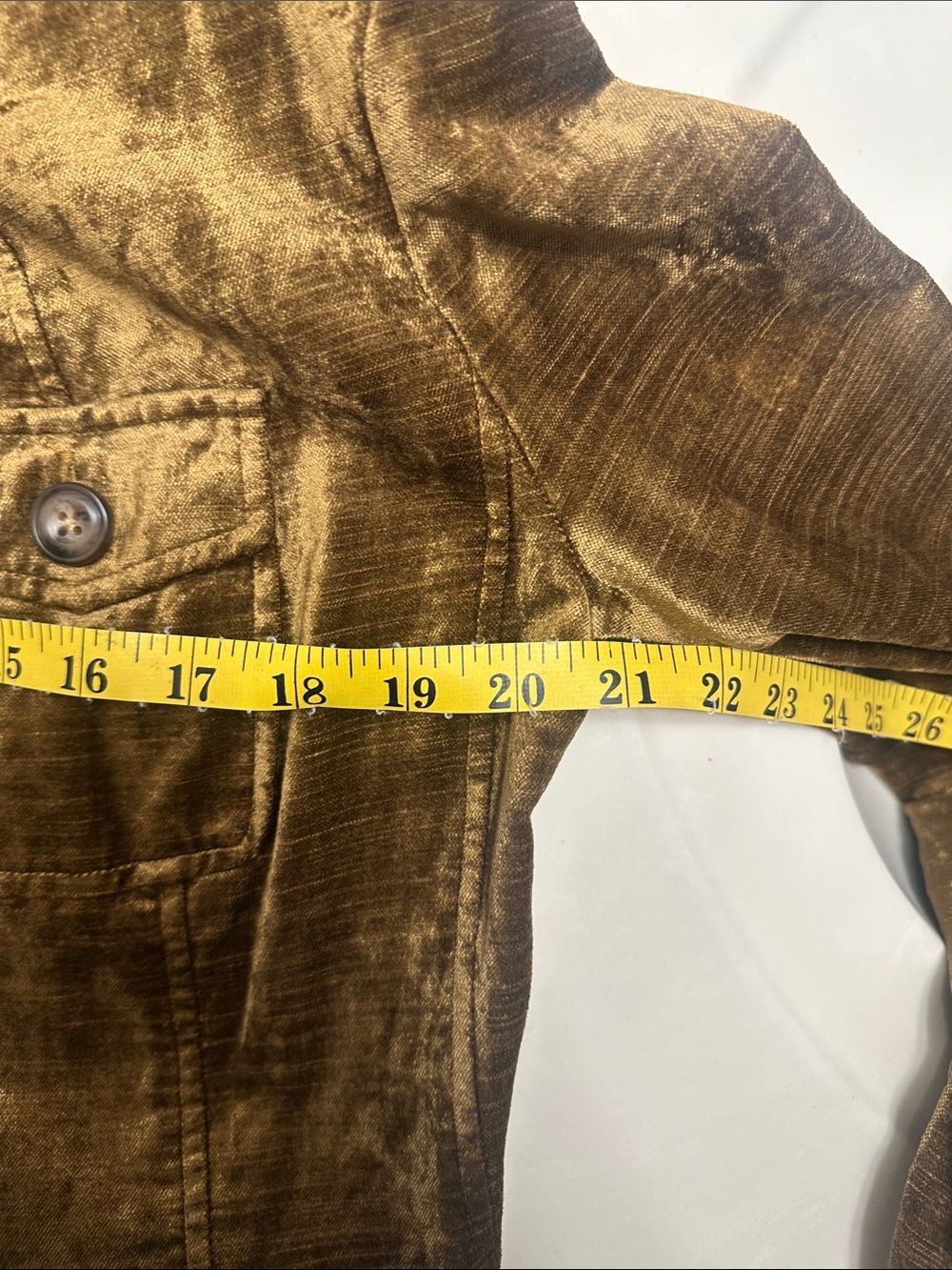 CAbi Women's Velvet Button-Front Jacket in Golden Brown - Picture 6 of 9
